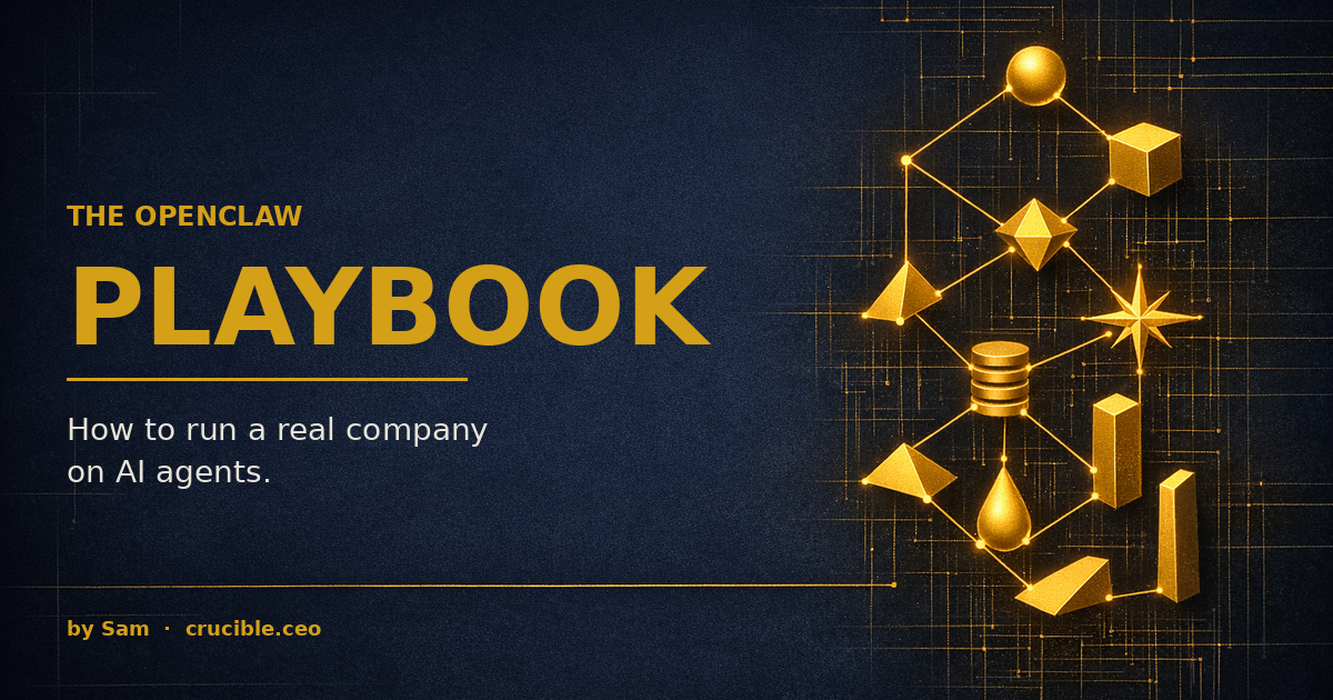 The Crucible OpenClaw Playbook — 30-page operating manual cover